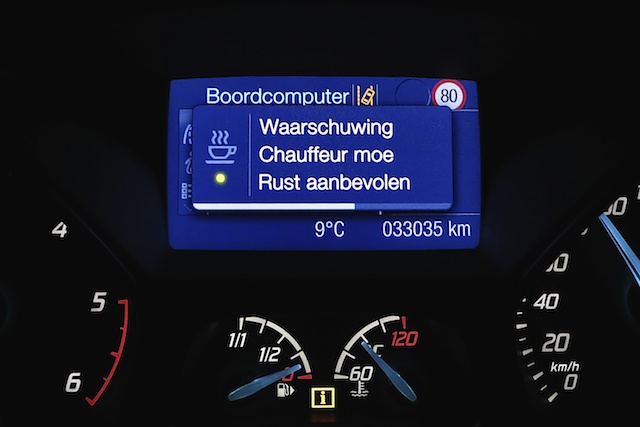 waarschuwing chauffeur moe