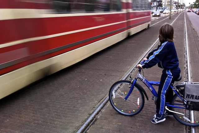 tram en fiets